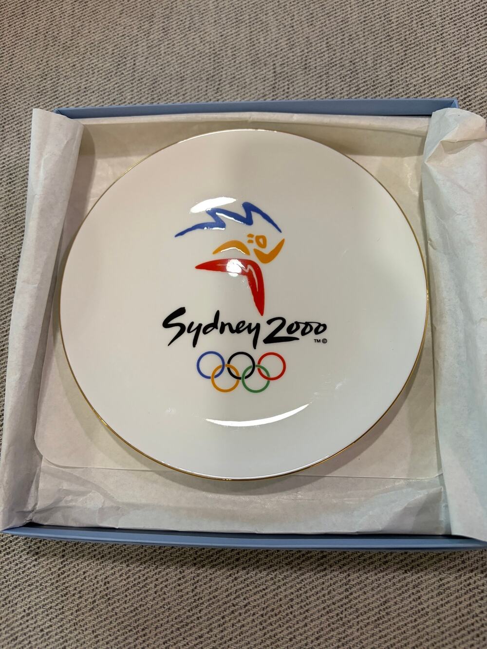 Vintage Wedgwood Sydney 2000 Olympics Commemorative Porcelain Wall Plate w/Box
